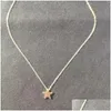 ペンダントネックレスファッションゴールドスターチョーカーネックレス女性ジュエリーネックチェーンBijoux Collares Mujer Collier Femme Drop Delivery Pend Dhreq