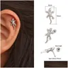 Charm 1Pc Cz Animal Gecko Cartilage Earring Lizard Reptile Helix Stud Ear Piercing Jewelry Tragus Conch Screw Back Drop Delivery Earri Dhhwe