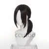 Parrucche Attacco su Titano Ymir Parrucca Cosplay Augelmir Marrone Coda di cavallo corta Capelli sintetici resistenti al calore Festa di Halloween Parrucca da gioco + Protezione per parrucca