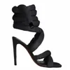 Sandals High Heel Cross Strap Square Head Slim Ultra Ankle Fashion T-Table Banquet Women's