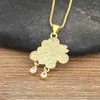 Chains AIBEF Weather Style Cloud Rain Shape Pendant Simple Crystal Geometric Necklace Copper Zirconia Shiny Clavicle Jewelry Women Gift