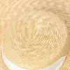 Cappello da spiaggia a tesa larga con nastro lungo in rafia estiva da donna Protezione solare vintage in stile francese Grandi cappelli di paglia di grano naturale Cappello con fiocco per ragazza 240314