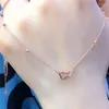 Ciondoli placcati in oro rosa 14K doppio a forma di cuore Collana Chopin per donna squisita gioielleria romantica