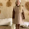 Robes pour filles, manches en dentelle, robe épaisse en coton, automne et hiver, débardeur pour enfants, jupe princesse élégante pour bébé