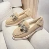 Chaussures décontractées d'hiver pour femmes, bottes de neige chaudes, décoration avec nœud, styliste élégant, plateforme plate, mocassins de luxe pour fête et marche