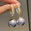 Boucles d'oreilles nouvelles boucles d'oreilles en perles blanches de style coréen pour femmes ramines brillante tempérament oreille de boucle d'oreille bijoux de fiançailles de la fête de mariage 230831