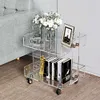 (flat Packaging) ONELUX Original Acrylic Side Table, Transparent with Wheels, Rolling Storage Cart, Bedside Table -41x34x48h Cm