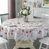 Toalha de mesa em pvc à prova d'água, toalha redonda à prova de óleo para restaurante, banquete e jantar para decoração de festa de casamento