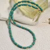 Summer Turquoises Stone Beaded Necklace Round Seed Beads Choker Necklaces for Female Clavicle Chain Women Fashion Jewelry