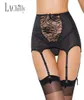 Whole2017 Nya kvinnor Intime Sexy Lingerie 3 Colors Highwaisted Lace Power Net Hollowout Garter Belt LC1183 Plus Size S8398897