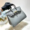 10s Discount Style All Handmade Tote Bag Limited Designer Bag Noble 25cm med importerad original Top Quality Crocodile Skin Top Customization Spot Offer med låda