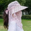 Foulards Protection solaire Femmes Chapeau Masque Facial Large Bord Couverture Cap Décolleté Travail Agricole Seau De Protection Solaire Dames / Filles