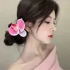 ヘアアクセサリー女性のためのエレガントなフローラルランクリップクロー韓国の甘いサイドバンズガールズヘアリップシーサイドバケーションヘアピン