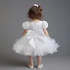 Vestidos de festa de primeiro aniversário para meninas, vestidos fofos de lantejoulas com laço grande, batismo, vestido infantil, casamento, noite, elegante, vestido de princesa 240322