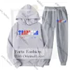 Survêtement Trapstar pour hommes Marque TRAPSTAR Imprimé Sportswear Hommes 16 couleurs Chaud Deux Pièces Ensemble Lâche Sweat À Capuche Pantalon Jogging 261