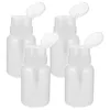 Storage Bottles 4 Pcs Manicure Press Bottle With Spiral Lock And Leak-free Empty Nail Polish Remover Water Make-up Disinfectant Round