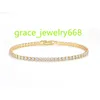 Plated Jewelry Tennis Bracelet Tennis Chain Bracelet Gold 925 Sterling Silver with Cubic Zirconia High Quality Hiphop Zircon
