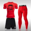 Sets Men's Running TShirt Tracksuit Compression Sportswear Suits Gym Tights Training Breathable Cycling Clothes Workout Jogging Set