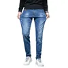 Jeans masculinos 2024 casual mens bolsos algodão moda alta qualidade vintage
