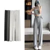 Women's Pants 2024 Korean Women Summer Gray Ultra-Thin Modal Wide Leg Elastic Loose Casual High Waist Dance Home Sunscreen