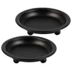 Candle Holders 2 PCS American Retro Black Metal Dish Candlestick Dectop Dekoracja Zestaw Disc Disc Patli