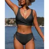 Designer Mimage de bain Femme Bikini Ensembles Hot Sells Sclit Twist Wrap avec Lace Up Hollow Out Bikini Couleur solide sexy