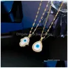 Anhänger Halsketten Büroklammer Ketten Halskette Für Frauen Engel Augen Ästhetische Femme Hals Schlüsselbein Kette Zubehör Trendy Schmuck 316L Dhtng