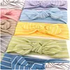 Hair Accessories Baby Headwear Born Toddler Infant Boys Girls Headbands Stretch Ribbed Striped Bowknot Hairband Drop Delivery Kids Mat Ottey