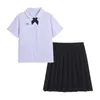 Thailand Uniform kjol Set Cosplay JK Student Costume Round Neck Shirt Girl Pleated School Clothes Thai College 240315