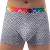 Cuecas masculinas arco-íris cinto xadrez boxer calças europa e os estados unidos grande bolsa impressa roupa interior troncos boxers adulto