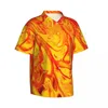 Herren lässige Hemden Hawaiian Hemd Strand Marmor Feuer Blusen abstrakte Druck Vintage Männer Kurzarm koreanische Modekleidung