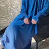 Etniska kläder jilbab muslimska kvinnor bönplagg ramadan eid blygsam islamisk 2 bit extral long khimar scarf abaya set dubai kaftan