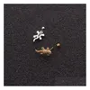 Charm 1pc CZ Animal Gecko Pendiente de cartílago Lagarto Reptil Helix Stud Ear Piercing Joyería Tragus Conch Tornillo Back Drop Entrega Earri Dhhwe