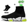 Tasarımcılar Hızlar 2.0 V2 Sıradan Ayakkabı Platformu Spor Sneaker Erkek Kadınlar Tripler Paris Socks Botlar Siyah Beyaz Mavi Işık Ruby Graffiti Vintage Marka Lüks Eğitmenler Spor Ayakkabı