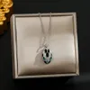 Designer brand steel titanium necklace female copper inlaid Hao stone spirit snake head pendant necklace simple elegant women luxury jewelry Gift no box