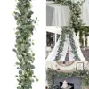 Kwiaty dekoracyjne 1PCS eukaliptus pozostawia sztuczną roślinę girland Wisteria rattan