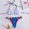 Kobiety stroje kąpielowe Boho BIKINI Mikro String Swimpit Swiling Brazylijskie Backless Women 2 -Pan Trójkąt Bikinis Thong Y2K Play Suit