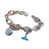 Pulsera de plata esterlina clásica de lujo para hombres y mujeres Joyería de moda Pulsera en L Pulsera de plata tailandesa estilo roca de alta calidad Pulsera de serie cubana de alta gama con caja