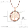 Pendentif Colliers Arbre de vie Cristal Rond Petit Collier Or Sier Rose Couleurs Élégant Femmes Bijoux Cadeaux Drop Livraison Pendentifs Dhdpq