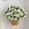 Faux Floral Verdure Automne Belle Soie Daisy Bouquet Décorations De Noël Vase pour La Maison De Mariage Décoratif Produits Ménagers Fleurs Artificielles Y240322