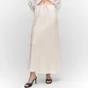 Юбки Женская юбка из шелковистого атласа с высокой талией и эластичной резинкой до щиколотки, трапециевидной формы