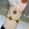 2024ジュエリーデザイナーブランドVanl Cleefl Arpelsbracelet Four Leaf Grass v Five Flower Memaly Tiger Eye Stone PLATED 18K ROSE TIGH TACK GOLD FASHING BRACELET