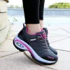 Hausschuhe 2022 Neue Frauen -Laufschuhe Luftkissen Sportschuhe laufen atmungsaktive Schnüren -Leder -Oberflächenhöhungen Casual Schuhe