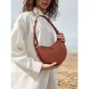 Ladies Hand Bag Manufacturers Promotion Paris Niche Dign Single Shoulder Crossbody for Women with Lychee Pattern Crcent Genuine Leather Underarm Saddle
