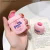 Earphone Accessories 3D BB Cream Baby Lotion Cartoon Earphone Fall för AirPods 2 Silikon Mjukt hörlurar Skydd för AirPods Fall laddning covery240322