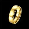 Band Rings 50Pcs Gold Mix 6Mm And One Row Rhinestone Crystal Stainless Steel Cz Wholesale Men Women Fashion Jewelry Lots Goo Dhgarden Dhcmh