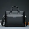 Mężczyźni skórzane na ramię mody torebki biznesowe torebki czarne torba do dokumentów laptopa krótko -laptopa 240308