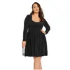 Plus Size Dresses Long Sleeve Elegant Spring Autumn Party Dress Women Black Sliver Glitter Evening Large Midi 7Xl 8Xl Drop Delivery Ap Otpn3