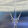 Catene troppo belle!Collana scintillante con zirconi e catena con nappa a cascata, alla moda e lussuosa