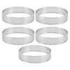 Decorative Plates 5Pcs Circular Tart Rings With Holes Stainless Steel Fruit Pie Quiches Cake Mousse Mold Kitchen Baking Mould 9cm